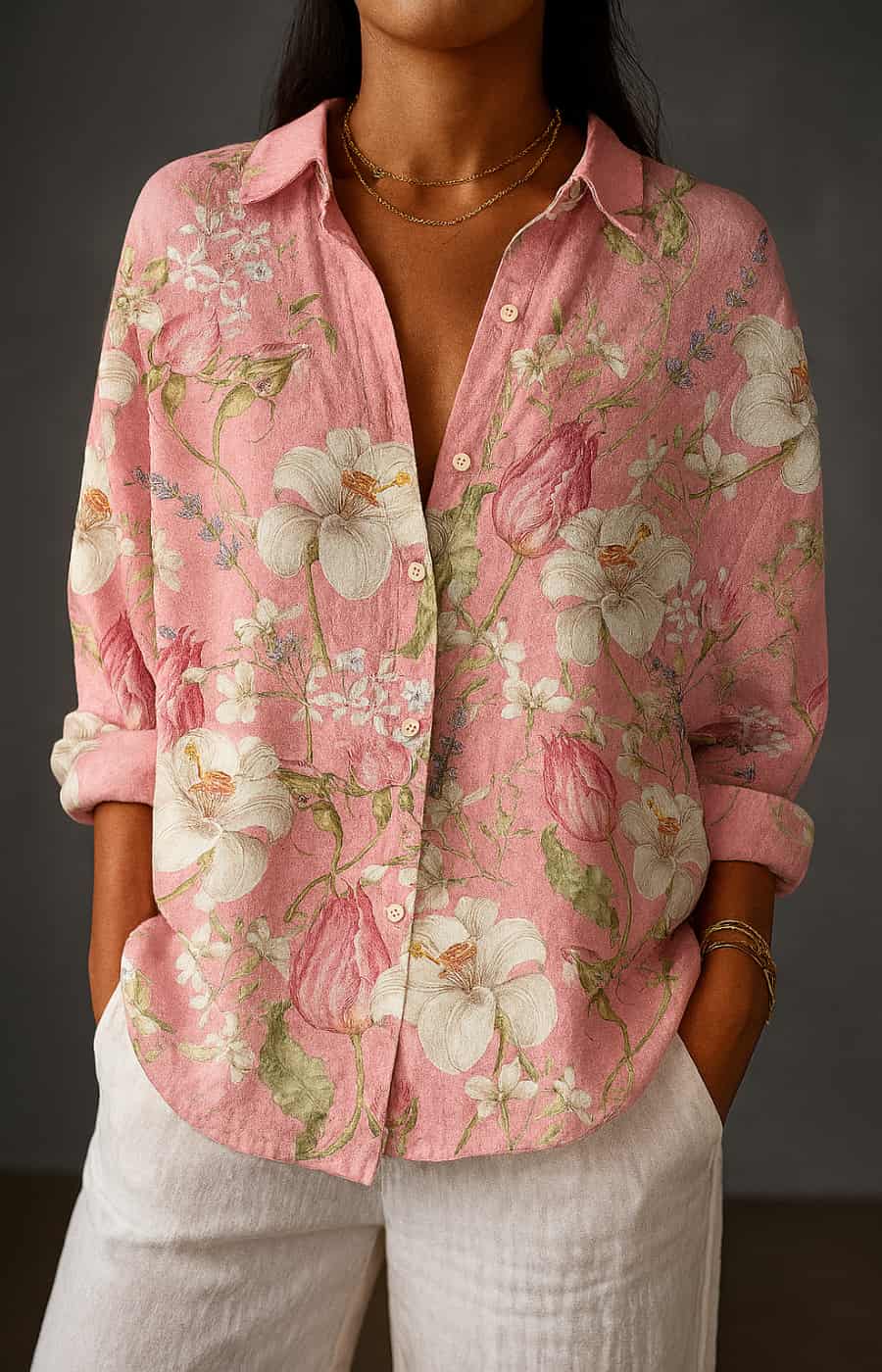 ISABELA | CAMISA ARTESANAL CON ESTAMPADO ARTÍSTICO