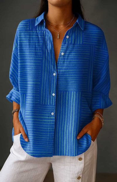 ISABELA | CAMISA ARTESANAL CON ESTAMPADO ARTÍSTICO