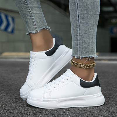 Olivia - Zapatillas de mujer de cuero blanco