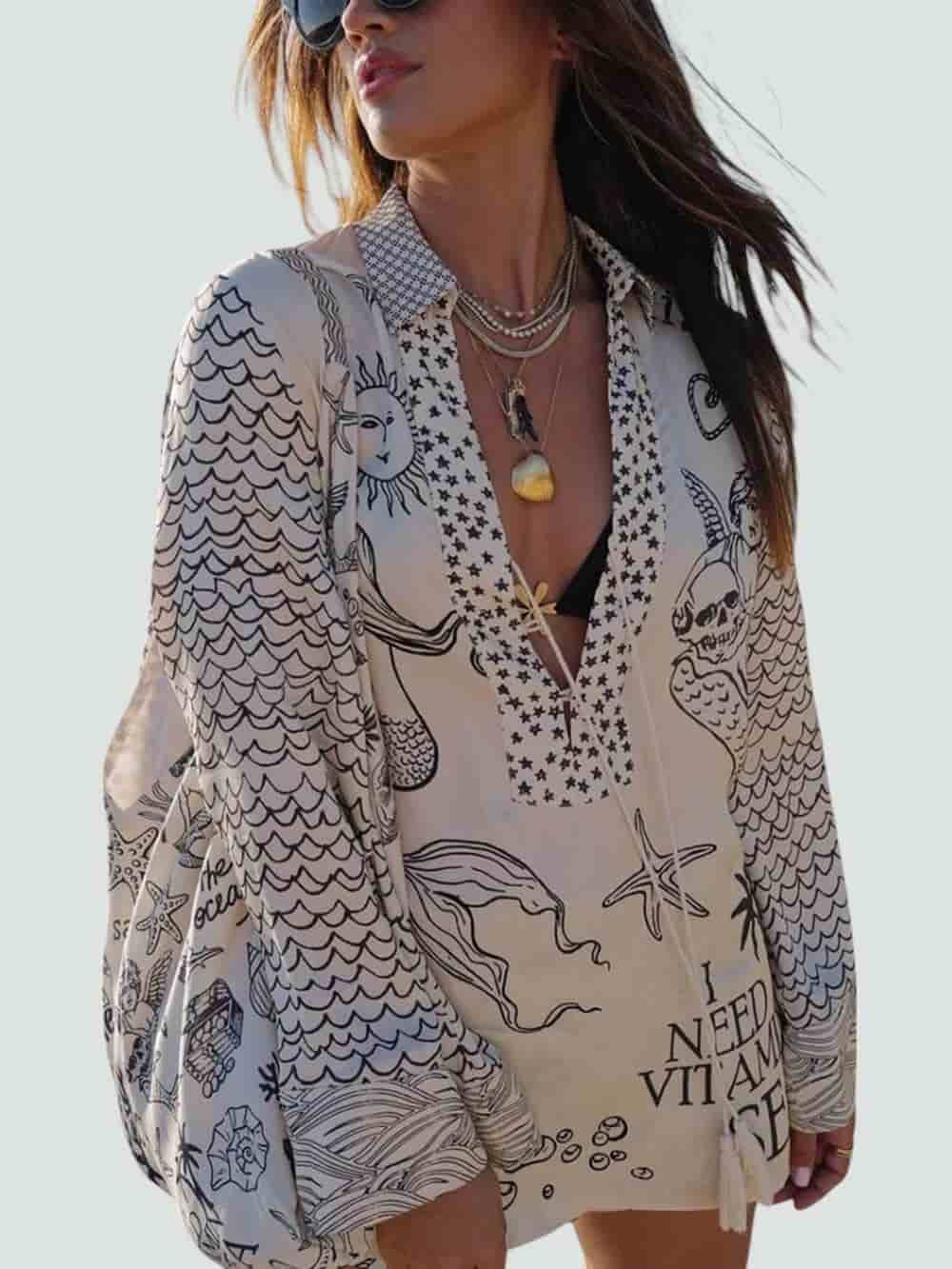 SOFÍA | CONJUNTO DE SATÉN CON ESTAMPADO Y FLECOS