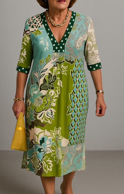 PALOMA | VESTIDO MAXI COLORIDO CON CONTRASTES ELEGANTES