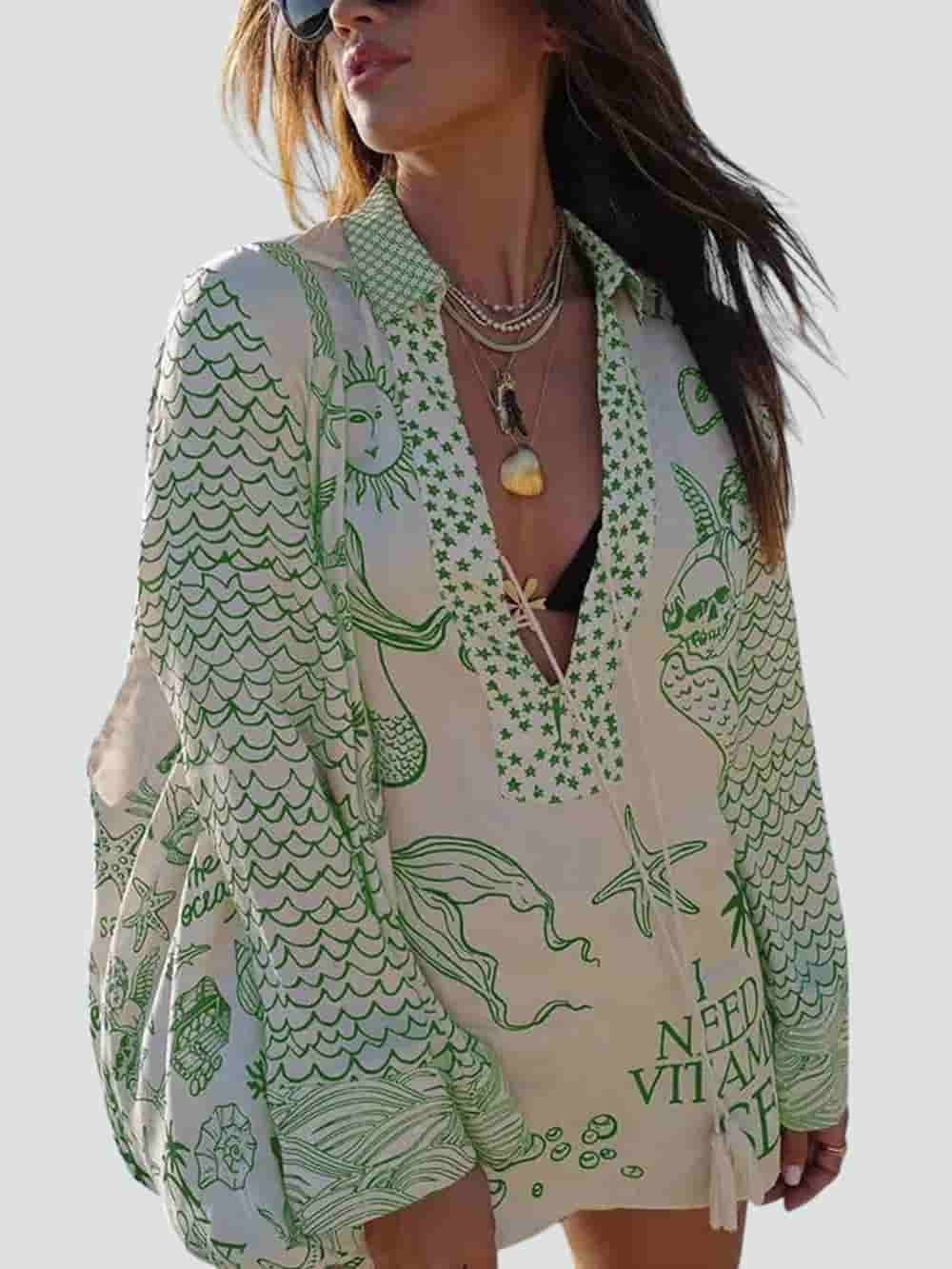 SOFÍA | CONJUNTO DE SATÉN CON ESTAMPADO Y FLECOS