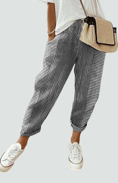 LORE | PANTALÓN RAYADO CON ESTILO DESENFADADO Y ELEGANTE