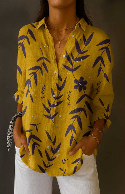 ISABELA | CAMISA ARTESANAL CON ESTAMPADO ARTÍSTICO