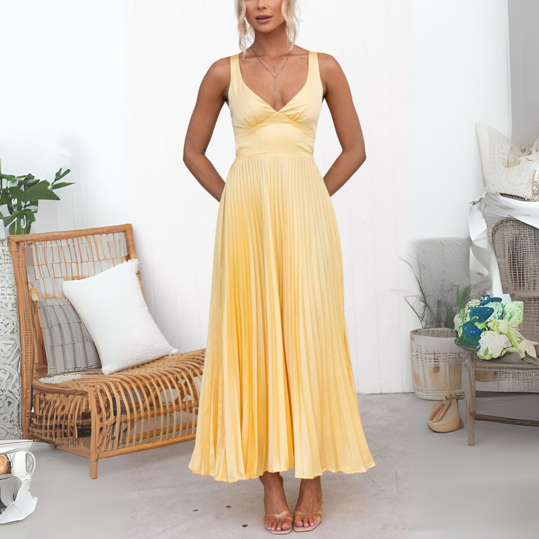 Maribel - Vestido Largo Plisado