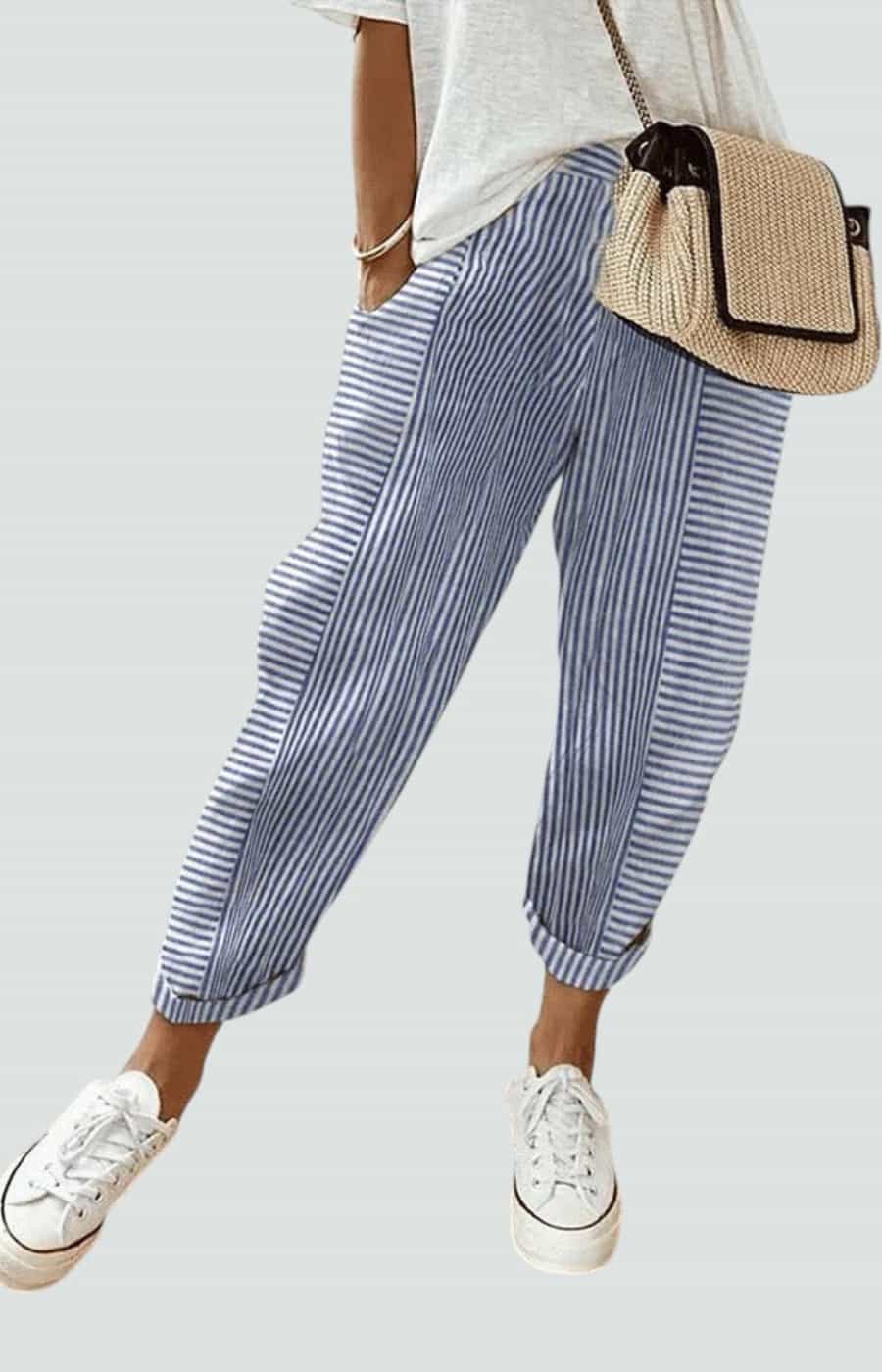 LORE | PANTALÓN RAYADO CON ESTILO DESENFADADO Y ELEGANTE