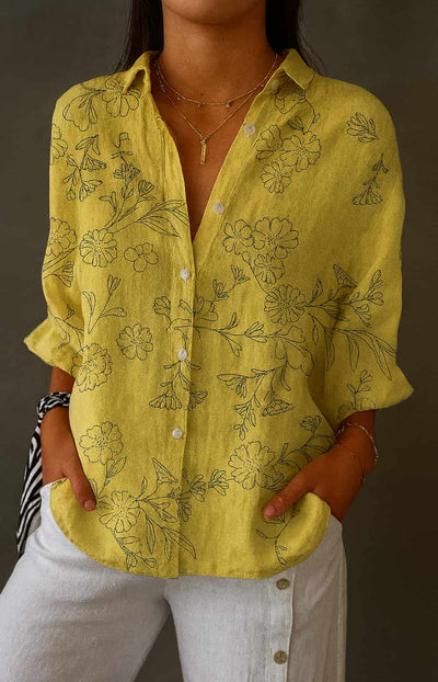 ISABELA | CAMISA ARTESANAL CON ESTAMPADO ARTÍSTICO