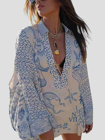 SOFÍA | CONJUNTO DE SATÉN CON ESTAMPADO Y FLECOS