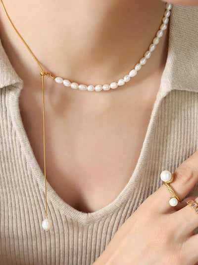 NOVA PEARL | COLLAR LARGO ASIMÉTRICO CON PERLAS NATURALES