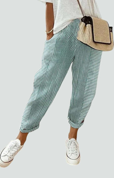 LORE | PANTALÓN RAYADO CON ESTILO DESENFADADO Y ELEGANTE