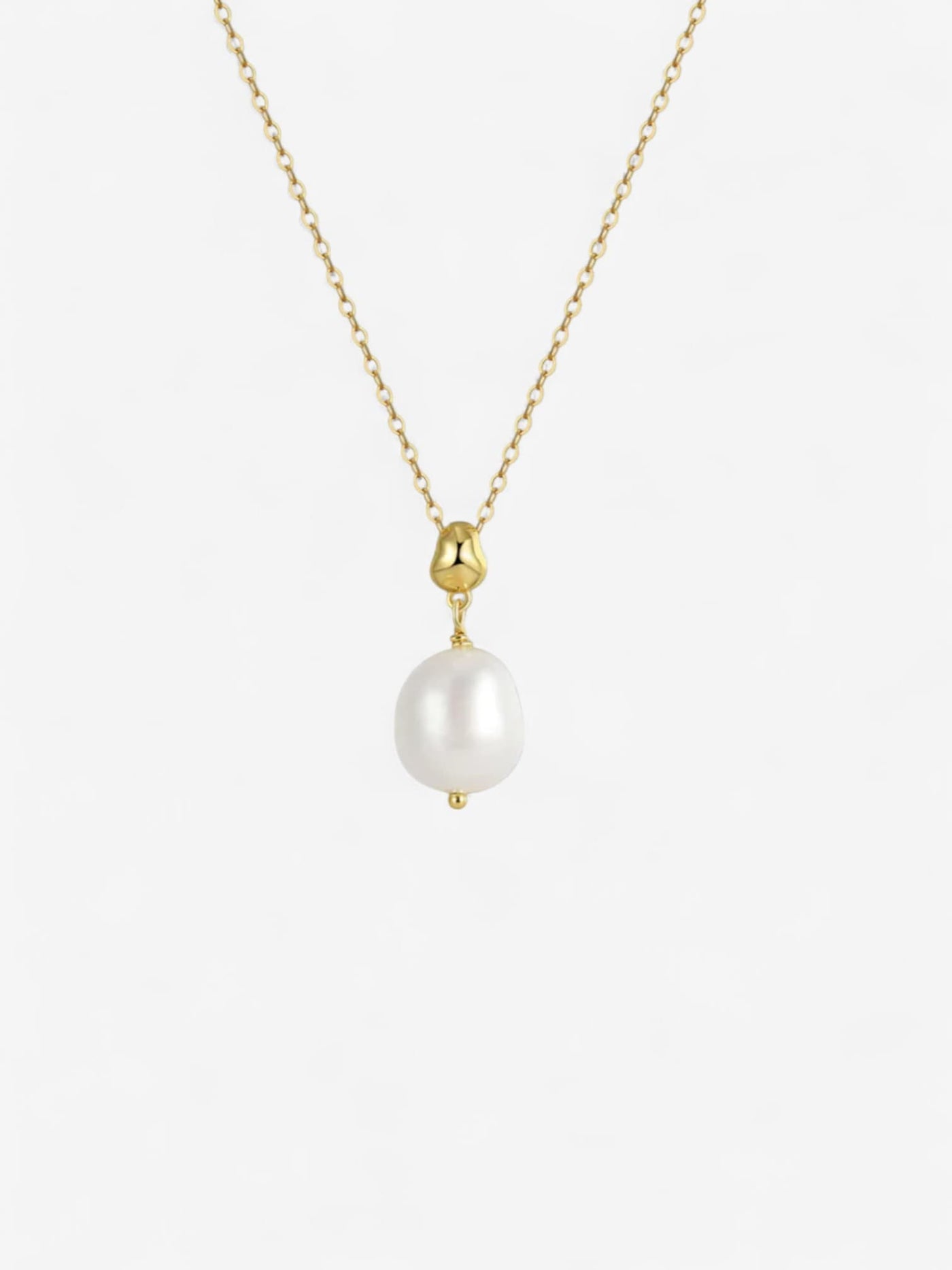 ISLA PEARL | COLLAR CON PERLA NATURAL Y DISEÑO FLUIDO EN ORO