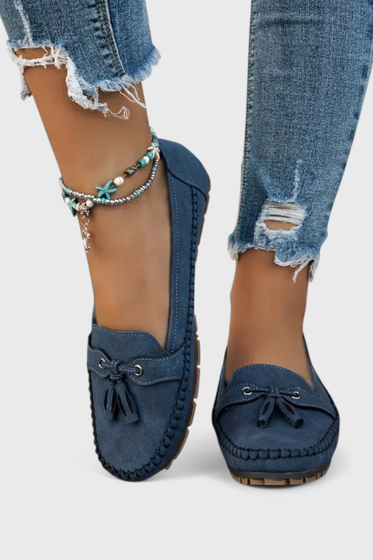 Peony - Mocasines de Suede Clásicos con Borlas