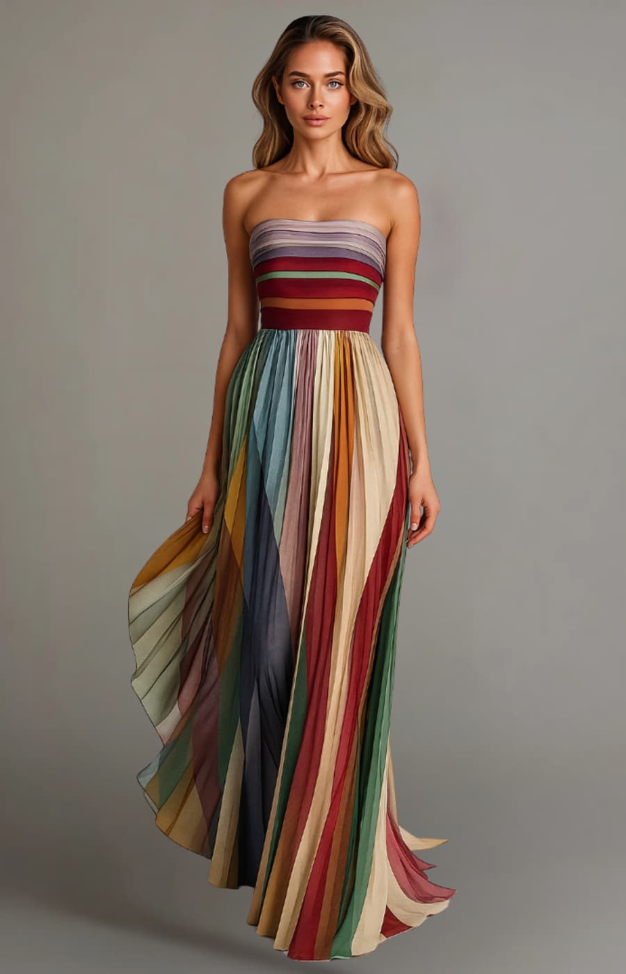 FIORRELLA | VESTIDO LARGO CON CAÍDA NATURAL Y DETALLES ARTESANALES