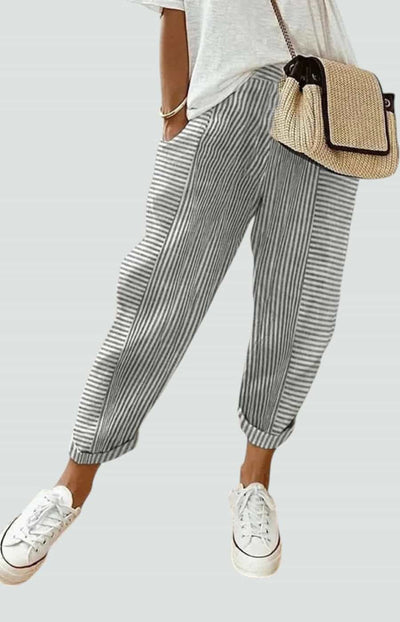 LORE | PANTALÓN RAYADO CON ESTILO DESENFADADO Y ELEGANTE