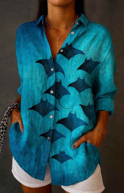 ISABELA | CAMISA ARTESANAL CON ESTAMPADO ARTÍSTICO