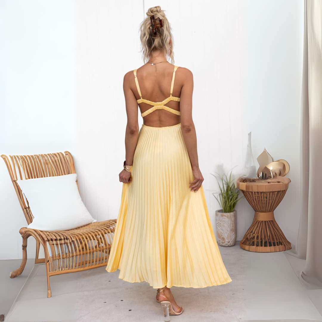 Maribel - Vestido Largo Plisado