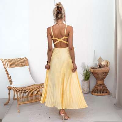 Maribel - Vestido Largo Plisado