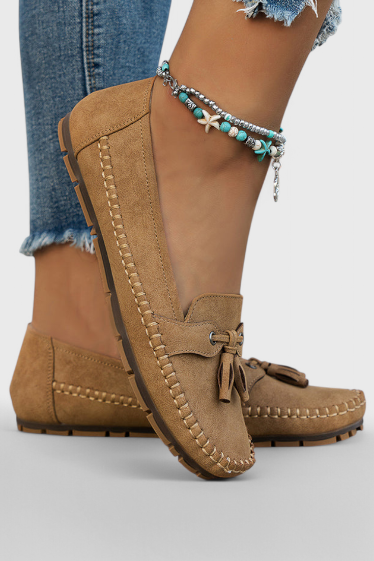 Peony - Mocasines de Suede Clásicos con Borlas