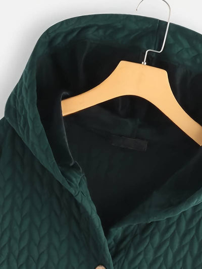 Daleyza - Abrigo de Felpa de Punto con Capucha