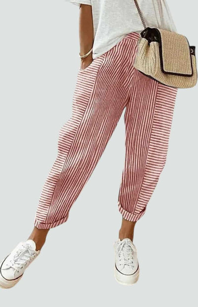 LORE | PANTALÓN RAYADO CON ESTILO DESENFADADO Y ELEGANTE