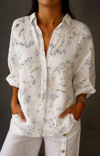 ISABELA | CAMISA ARTESANAL CON ESTAMPADO ARTÍSTICO