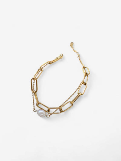 AURORA PEARL | PULSERA CON CADENAS Y EQUILIBRIO INTERIOR