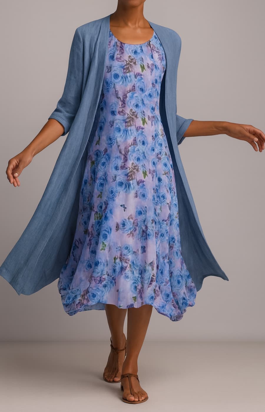 LUNA | VESTIDO LARGO CON CHAL ELEGANTE INCLUIDO