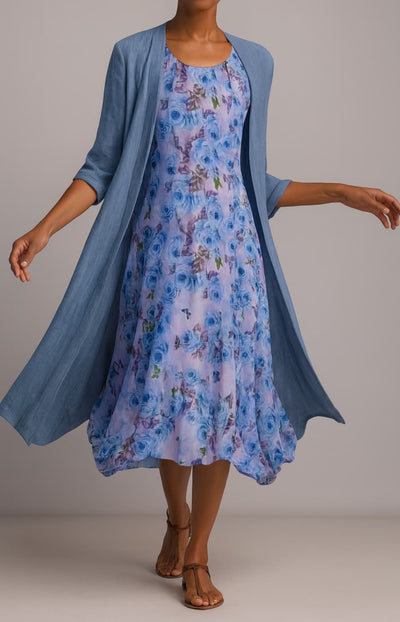 LUNA | VESTIDO LARGO CON CHAL ELEGANTE INCLUIDO