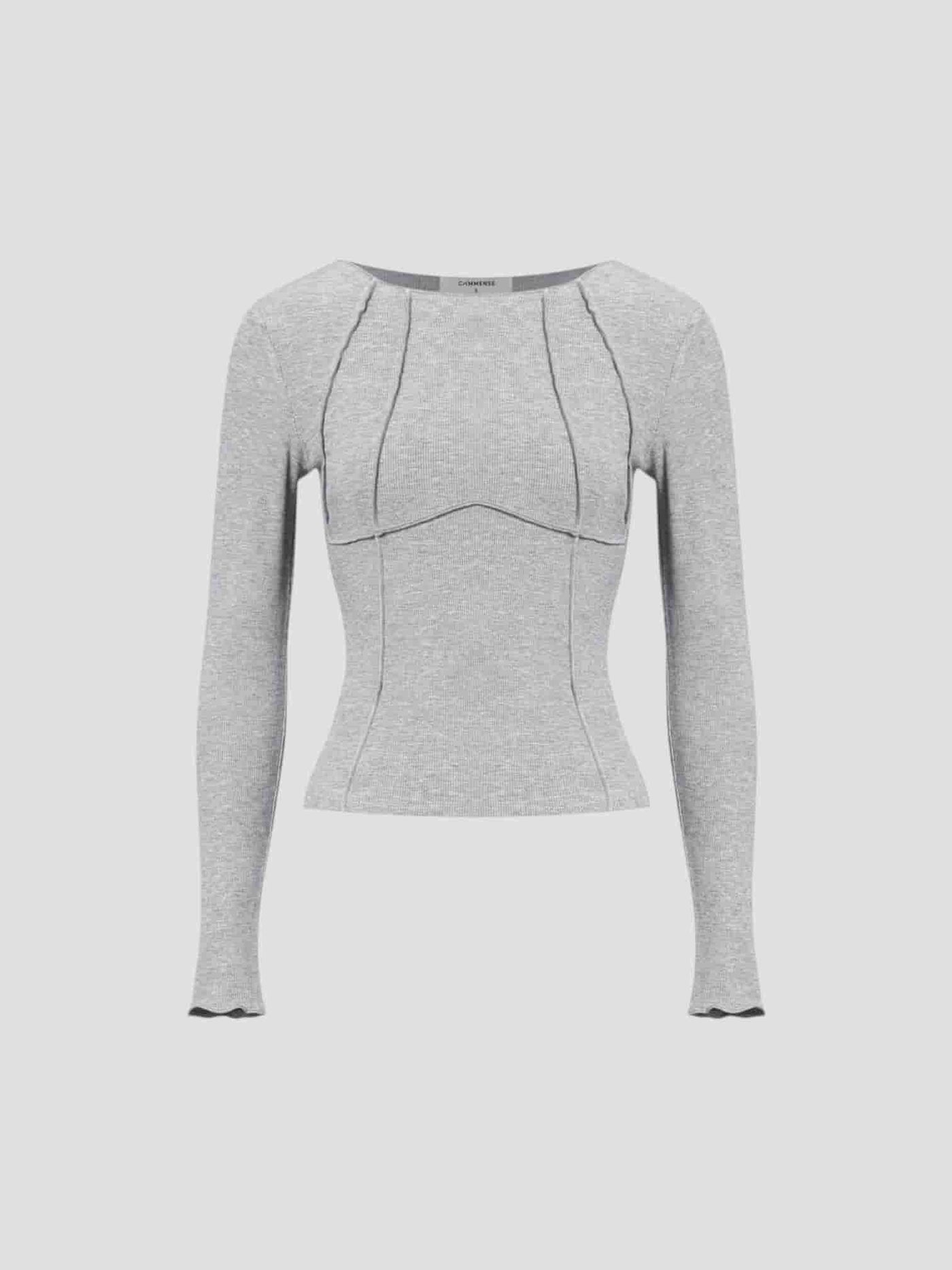 INÉS | TOP DE PUNTO CON COSTURAS DECORATIVAS