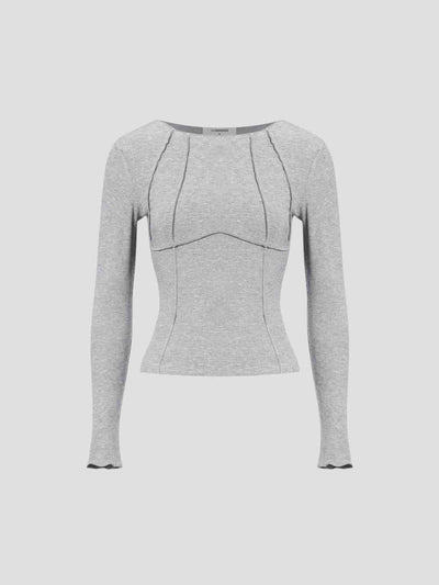 INÉS | TOP DE PUNTO CON COSTURAS DECORATIVAS