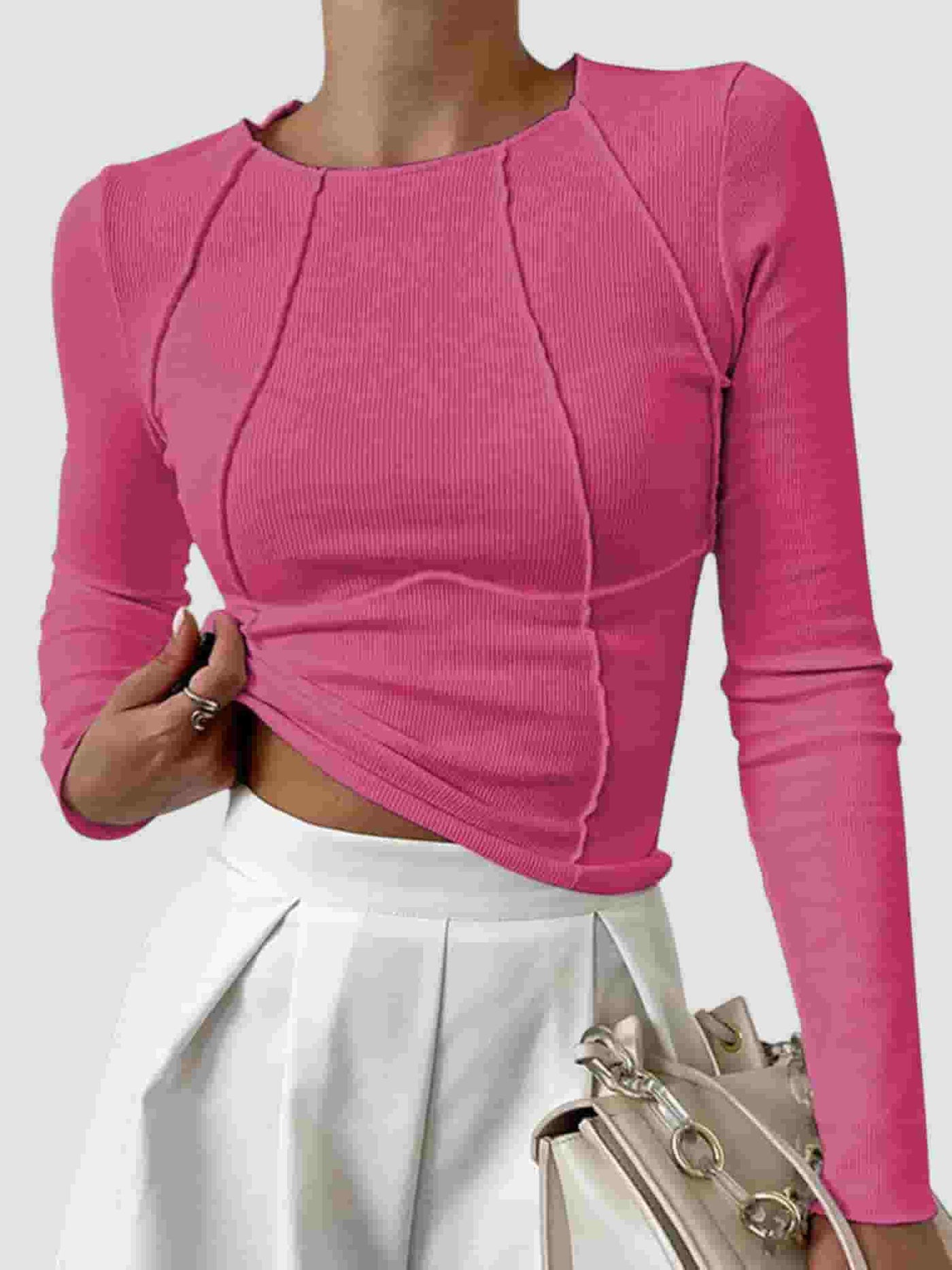 INÉS | TOP DE PUNTO CON COSTURAS DECORATIVAS