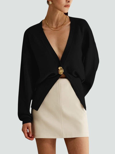 SOFÍA | CÁRDIGAN ENTALLADO CON BOTÓN ESCULTÓRICO