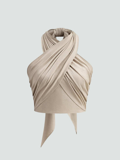 INES | TOP CRUZADO CON ESCOTE HALTER