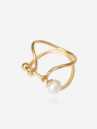 NEEDLE PEARL | ANILLO CON PERLA Y BRILLO INTERIOR