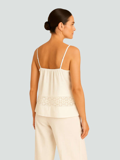 LUCÍA | CONJUNTO DE ALGODÓN CON ENCAJE BORDADO