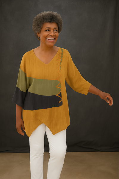 VANESA | BLUSA FLORAL CON CORTE RELAJADO Y DETALLES FEMENINOS