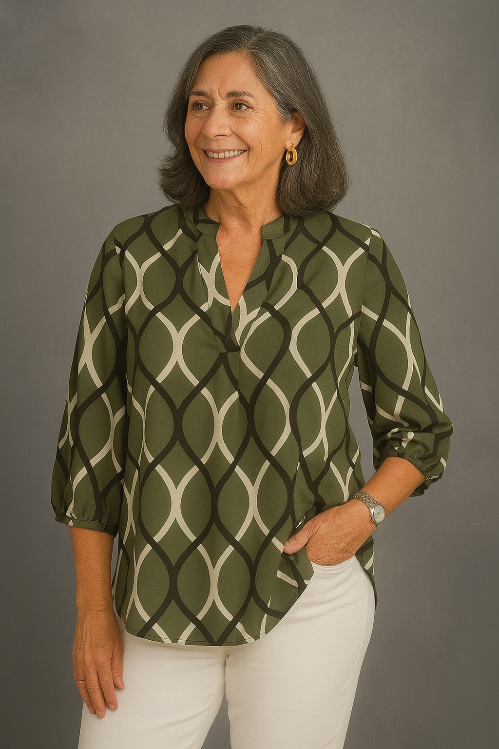 MARTA | CAMISA ESTAMPADA CON ELEGANCIA NATURAL