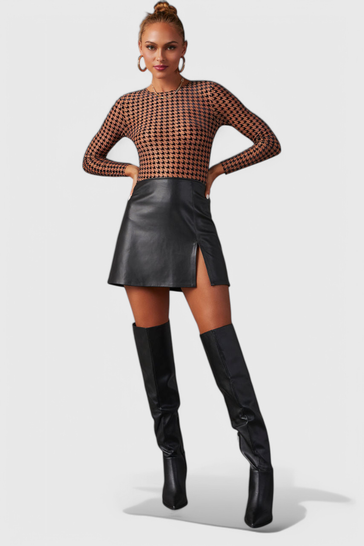 Bella - Botas Negras por Encima de la Rodilla con Tacón Ancho