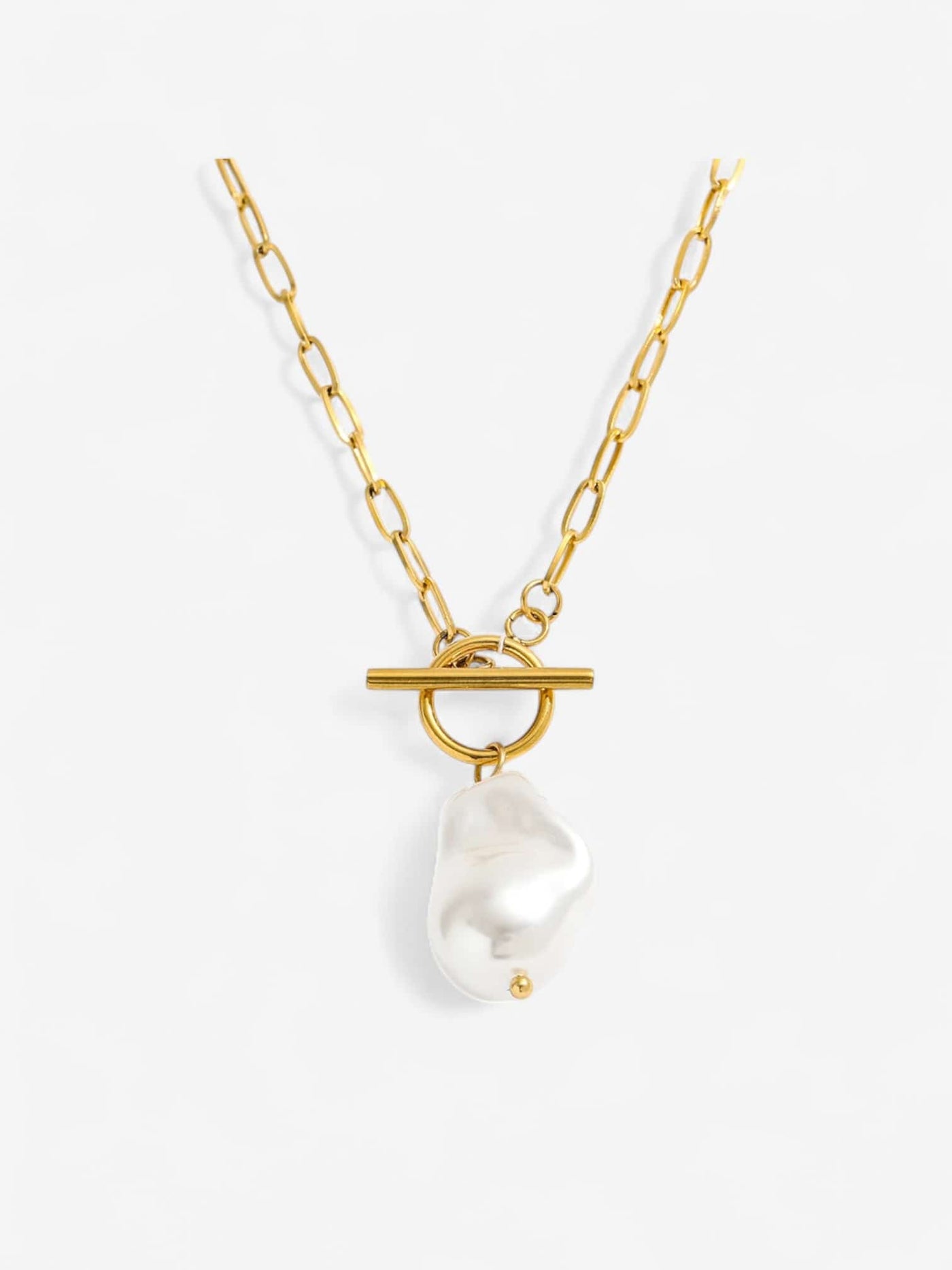 AMARA PEARL | COLLAR CON PERLA NATURAL Y CIERRE MODERNO