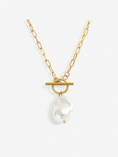 AMARA PEARL | COLLAR CON PERLA NATURAL Y CIERRE MODERNO