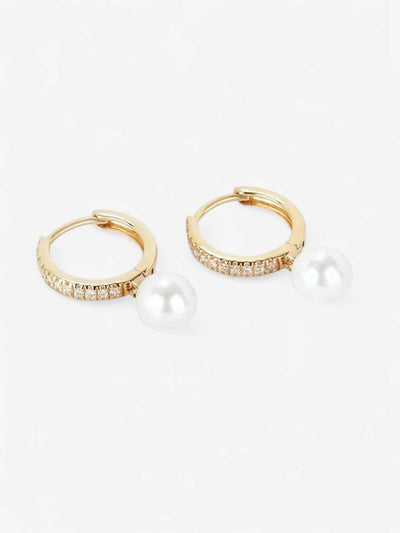 LUMIÈRE PEARL | AROS CON BRILLO DE ZIRCONIA Y PERLAS NATURALES