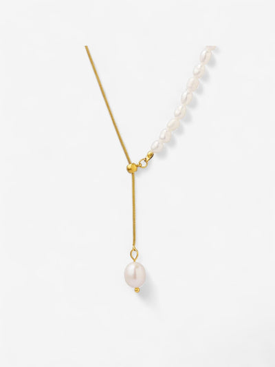 NOVA PEARL | COLLAR LARGO ASIMÉTRICO CON PERLAS NATURALES