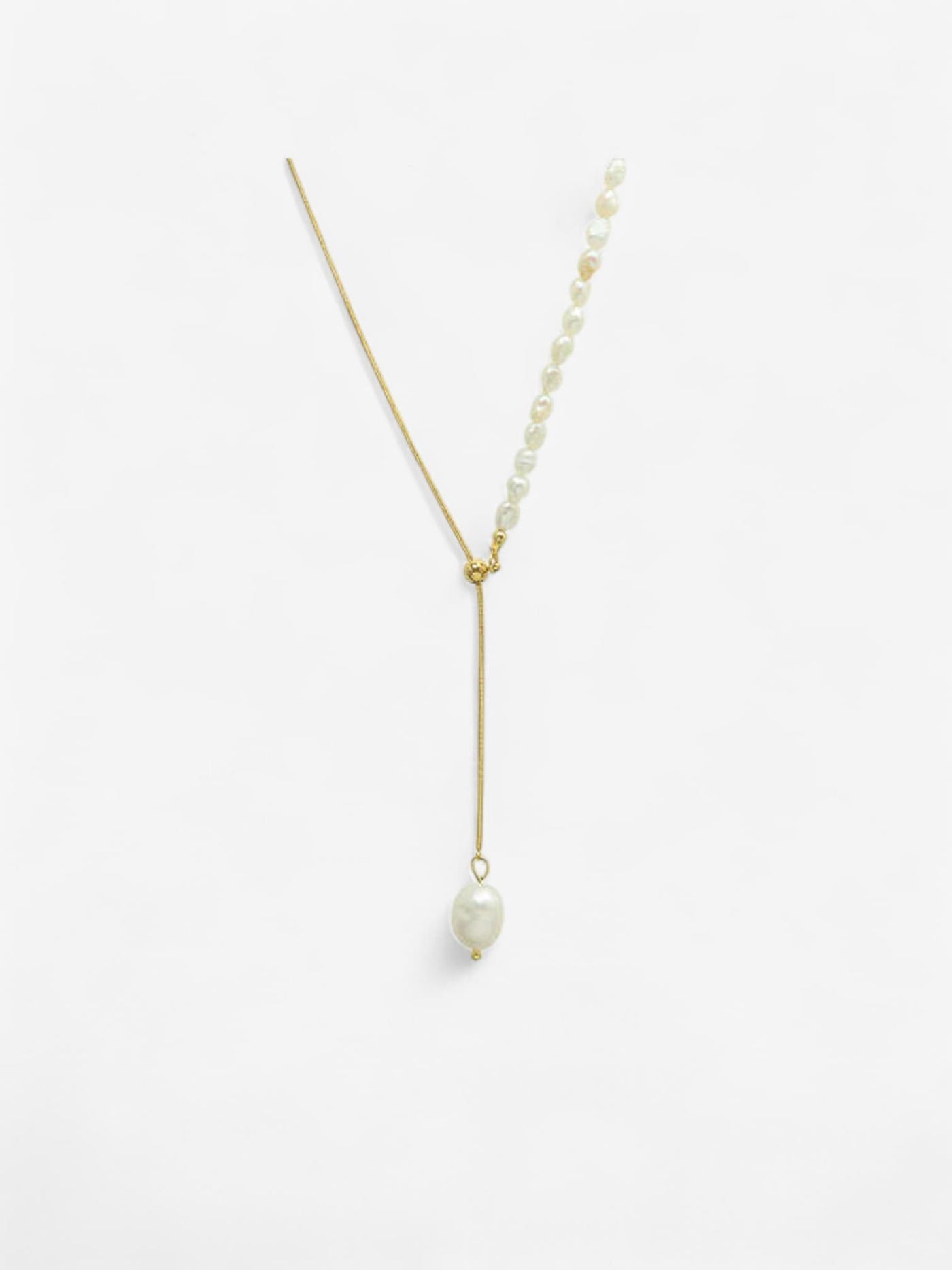 NOVA PEARL | COLLAR LARGO ASIMÉTRICO CON PERLAS NATURALES