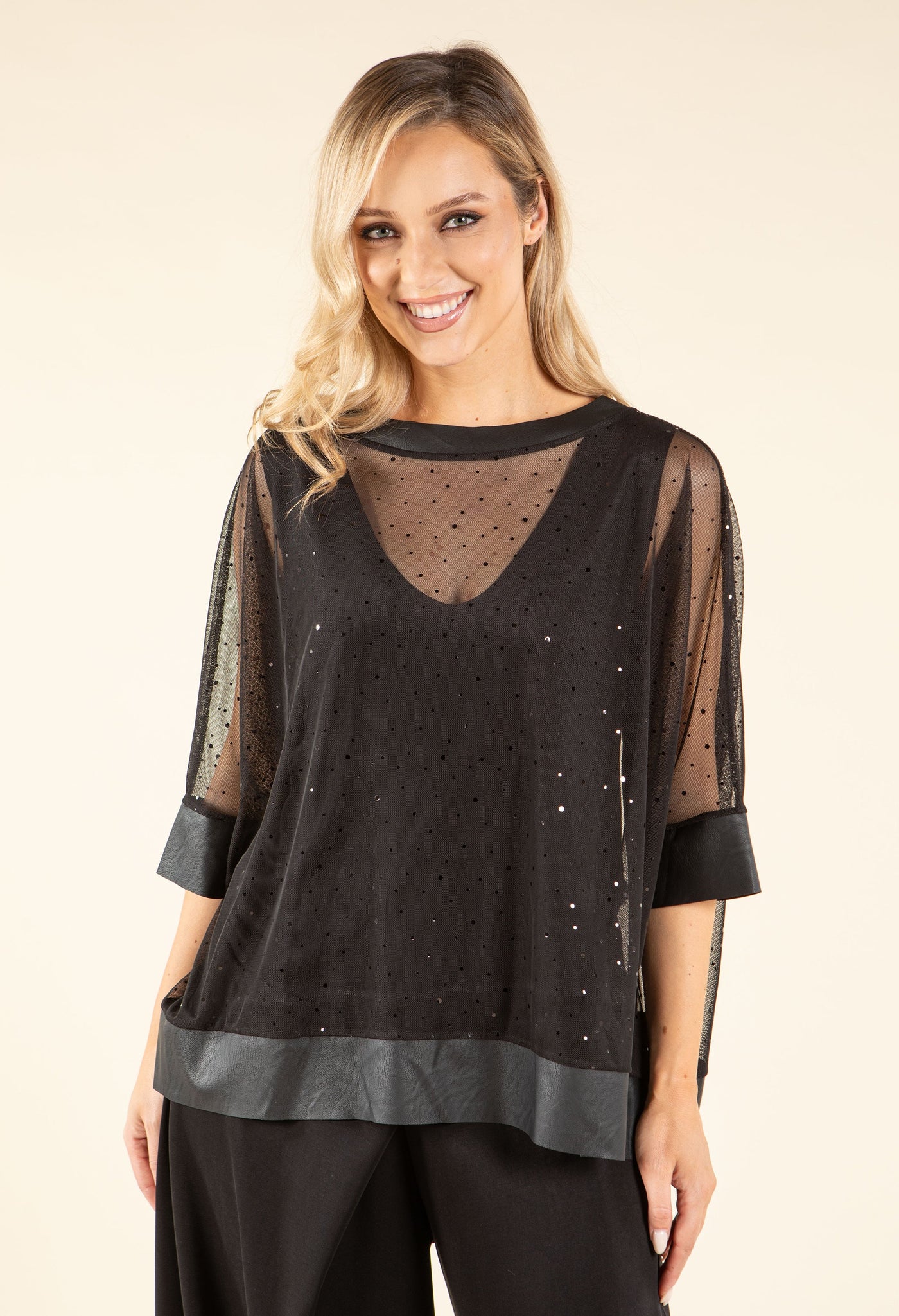 Blusa de Malla con Brillos