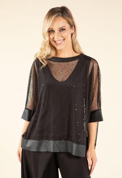 Blusa de Malla con Brillos