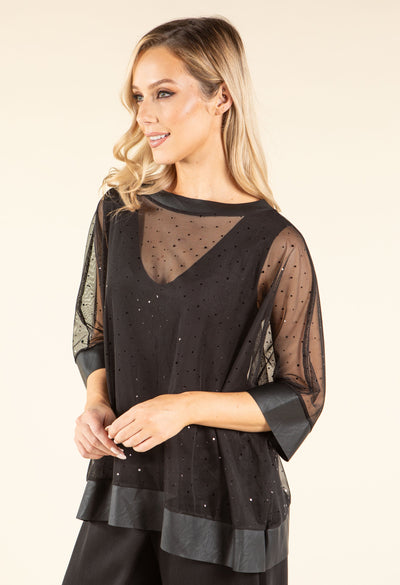 Blusa de Malla con Brillos