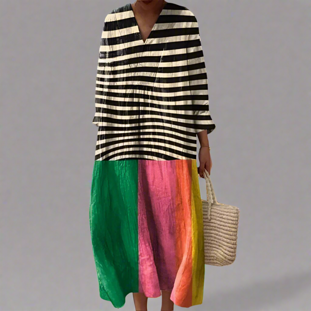 Alexandra - Vestido geométrico elegante