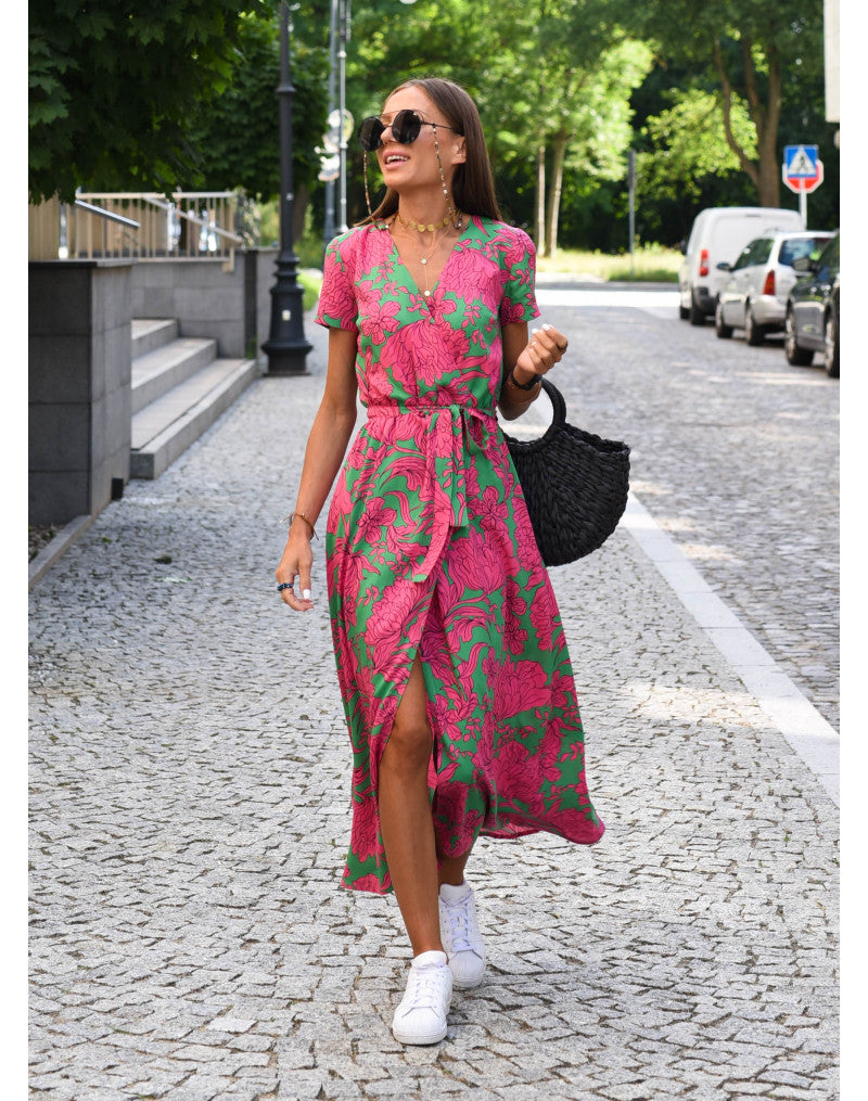 Alina - Vestido Midi Floral Envolvente