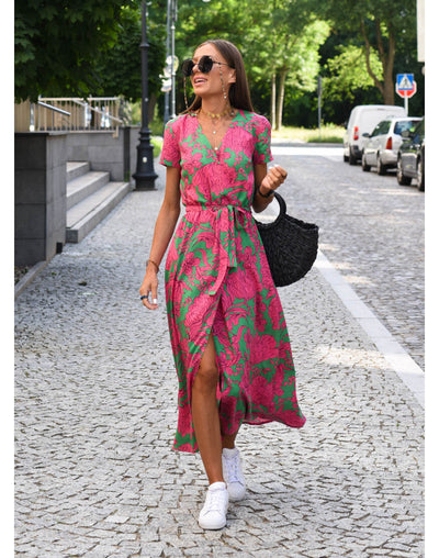 Alina - Vestido Midi Floral Envolvente