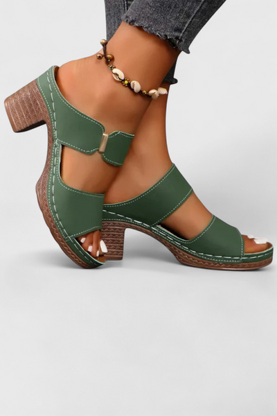 Tess - Sandalias de Confort Ortopédico con Tacón Bloque